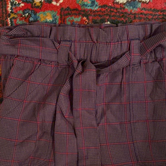 Marine Layer Caroline Paper Bag Pant in Multi Plaid - Extra Large XL NWT - Picture 3 of 9